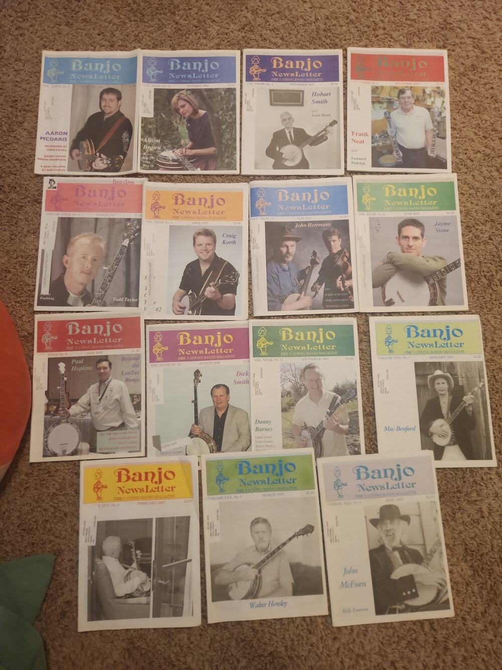 Lot of 15 Banjo Newsletter Magazines Vintage Banjo Publications 2003 2005 2007